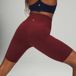 Lululemon Align Short 8" Red Merlot Nulu High Waisted Biker Shorts High Rise